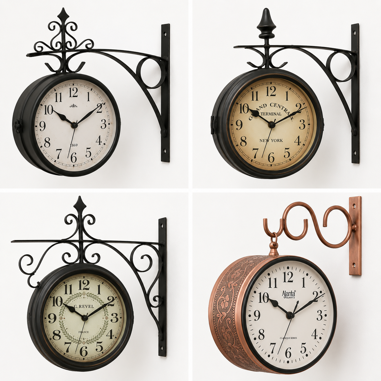 Metal Dual Face Clocks